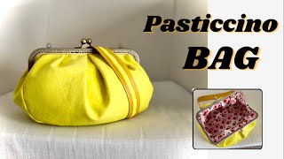 PASTICCINO BAG Tutorial  BORSA fai da te in tessuto con chiusura CLIC CLAC  POCHETTE fai da te [upl. by Pryce]