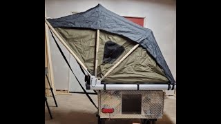 My version of motorcycle tent camper rapterseries offgrid rooftop tent on a trailer DIY [upl. by Eirret836]