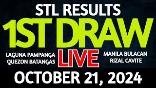 Stl Result Today 1st draw October 21 2024 STL Batangas Live [upl. by Merrilee]