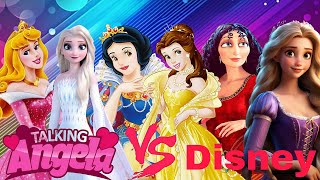 My talking angela 2 vs Disney Princesses [upl. by Gerta]