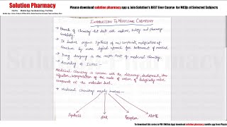 Class 01 Introduction to Medicinal Chemistry  Medicinal Chemistry01  BPharma 4th Semester [upl. by Anaidni]