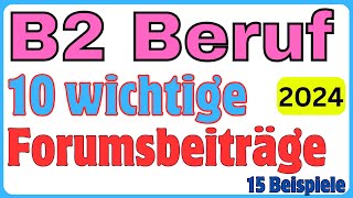 Forumsbeitrag schreiben TELC B2 Beruf  Redemittel  10 wichtige Forumsbeiträge 2024  15 Beispiele [upl. by Ahcurb]