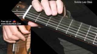 SOBRE LAS OLAS Easy Guitar Lesson  TAB by GuitarNick [upl. by Hotze892]