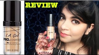 LA Girl Pro Coverage Illuminating Foundation Review  In Hindi  India [upl. by Lunsford]