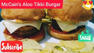 McCains Aloo Tikki Burgar Recipe ll मकिन आलू टिक्की बर्गर ll Delicious by Your food world shorts [upl. by Duwad]