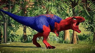 Satisfying Jurassic World Evolution 2  Trex Dilophosaurus Spinosaurus Karnotaurus Triceratops [upl. by Aihseyn]