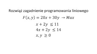 Programowanie liniowe cz 1 Rozwiąż zagadnienie programowania liniowego [upl. by Thecla]