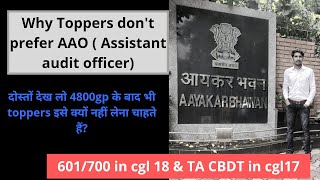 Why Toppers dont prefer ASSISTANT AUDIT OFFICER  AAO  AAO in CAG  ssc cgl [upl. by Ot]