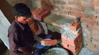 low cost home almari making  कम खर्चे में घर में बनाएं खूबसूरत अलमारी  9 इंची की दीवार में अलमारी [upl. by Chatav]