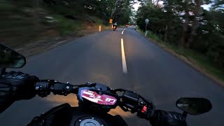 Dusk  YAMAHA MT07 AKRAPOVIC POV 4K [upl. by Limaa]