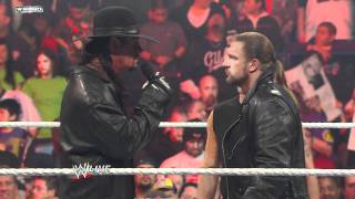 Raw Shawn Michaels interrupts Triple H and The Undertaker [upl. by Eidna262]