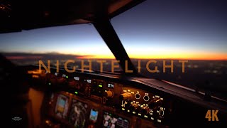 Nightflight from the cockpit  pilot view  4K [upl. by Eiralam]