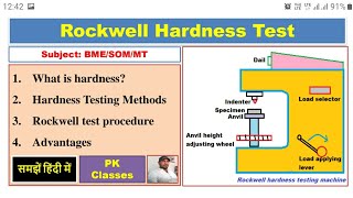 Rockwell hardness test हिंदी [upl. by Euqinue]