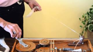 Step 2 Spinning on a Indian Book Charkha by Joan Ruane [upl. by Yrollam418]