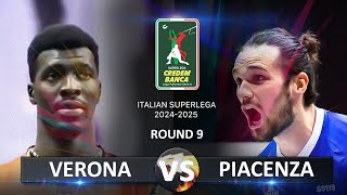 Verona vs Piacenza  Italian Volleyball SuperLega 20242025 [upl. by Ehcadroj]