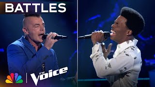 Bryan Olesen and Nathan Chester Rock Out on quotRolling in the Deepquot  The Voice Battles  NBC [upl. by Leede]