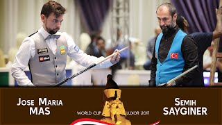 3Cushion World Cup Luxor 2017 Qualification Sayginer vs Mas [upl. by Herahab]