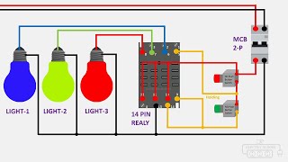 how to wire 14 pin relay for latching single phase [upl. by Anaujik]