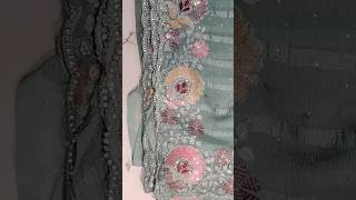 Net fabric jerkin border siroski work girl look saree viralshort youtubeviral youtubeshorts [upl. by Pruter]