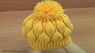 CROCHET 3D Leaves BEANIE HAT [upl. by Valerlan493]