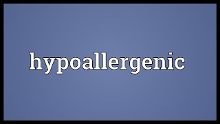 Hypoallergenic Meaning [upl. by Ajroj]