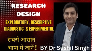 Research Design ExploratoryDescriptive Diagnostic Experimental By Dr Sushil Singh [upl. by Anivle]