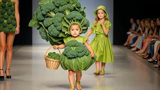 Cute Baby Fashion with Vegetable Themed Outfits [upl. by Ecnesse]