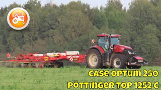 Silage 2024  Case Optum 250 amp Pöttinger TOP 1252 C 4 rotor rake [upl. by Enyal]