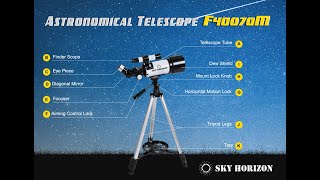 Astronomical Telescope F400 70M SkyHorizon for Children and Adult Beginer [upl. by Yttocs321]