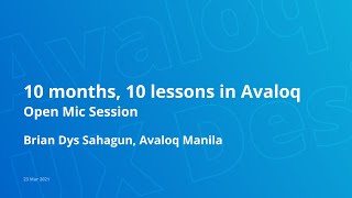 10 months 10 lessons in Avaloq [upl. by Acinoj]