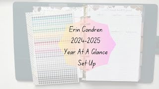 Erin Condren 20242025 Year At A Glance Set Up  202420205 Planner Set Up [upl. by Arlette385]