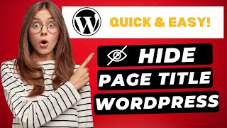 How To Hide Page Title In WordPress 2024 🔥 [upl. by Aika]