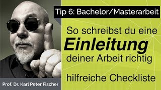 Tip 6 Bachelorarbeit Masterarbeit Einleitung [upl. by Aneryc]