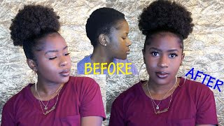 How to do a HIGH PUFF on SUPER SHORTTWA 4C Natural HairMONA B [upl. by Eneri]