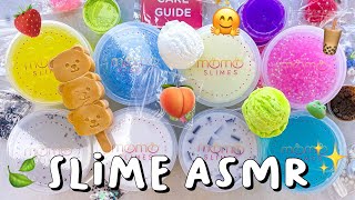 SATISFYING SLIME ASMR  140 Momo Slimes Unboxing 🍑 Famous Slime Shop [upl. by Eirrod486]