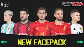 PES 2019  NEW FACEPACK V56 CPK amp SIDER VERSION  FACE MIXED [upl. by Kacy]