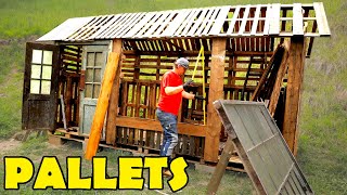 Pallet CABIN from START to FINISH in 10 minutes [upl. by Skvorak]