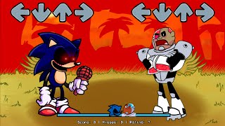 FNF SonicEXE 20 Update FULL WEEK VS Cyborg V2 FULL WEEK All Phases Sings Chasing  FNF Mods [upl. by Roanne]