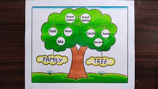 Family Tree  How to Make Family Tree Easy Step  Family Tree Project Ideas  Family Tree Drawing [upl. by Fons212]