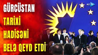 Gürcülər tarixi seçimini etdi Tbilisidə seçkidən sonra bayram abhavası [upl. by Chitkara]