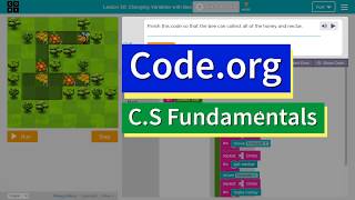 Codeorg Changing Variables with Bee Part 1 Answer Explained Course F Lesson 9  Express Lesson 20 [upl. by Amlev629]