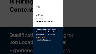 Spinta Digital is hiring Content Strategist  Simplified jobs [upl. by Elizabeth]