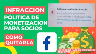 Como quitar la Infracción de Política de Monetización para Socios y hablemos de Page no Cumple [upl. by Karolyn]