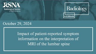 Impact of patientreported symptom information on the interpretation of MRI of the lumbar spine [upl. by Anah75]