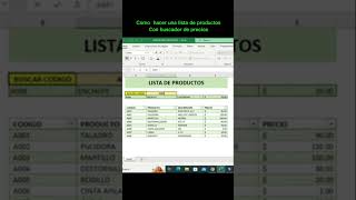 Cómo hacer una lista de productos con buscador de precios en excel aprendeexcel [upl. by Attiuqahs]