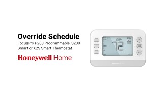 How to Override the Schedule on the FocusPRO P200 Programmable S200 Smart or X2S Smart Thermostats [upl. by Ellinej]