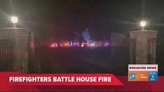 WATCH Crews battle large house fire in Tyler [upl. by Ruskin214]