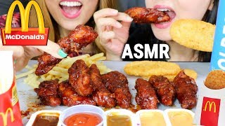 ASMR EATING McDonalds NEW Sweet N Spicy Honey BBQ GLAZED CHICKEN TENDERS  KimampLiz ASMR [upl. by Adrianna]