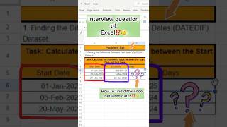 How to find the difference between dates Excel ⁉️📊📝👇  bpa  bpa educators [upl. by Avrit]