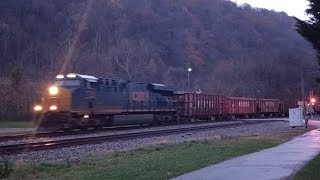 Ballast Train Heading Eastbound With An amazing Horn Salute On First Day Of Snow Days csx railroad [upl. by Mosira873]